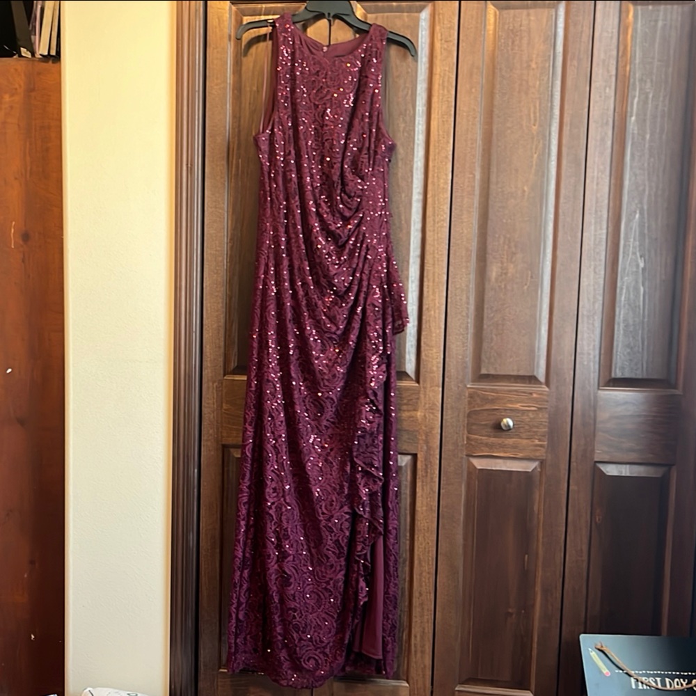 Alex Evenings Deep Red Sequin Dress
